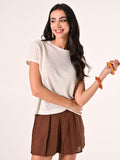 T-Shirt Lino Viscosa Beige