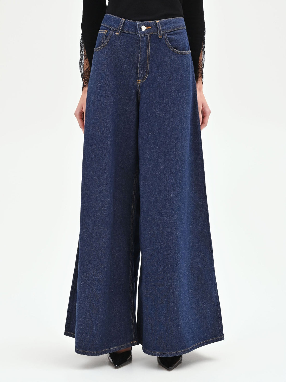 Jeans extra wide blu indaco high waist