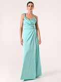 Maxi Gonna in Raso Verde Acqua
