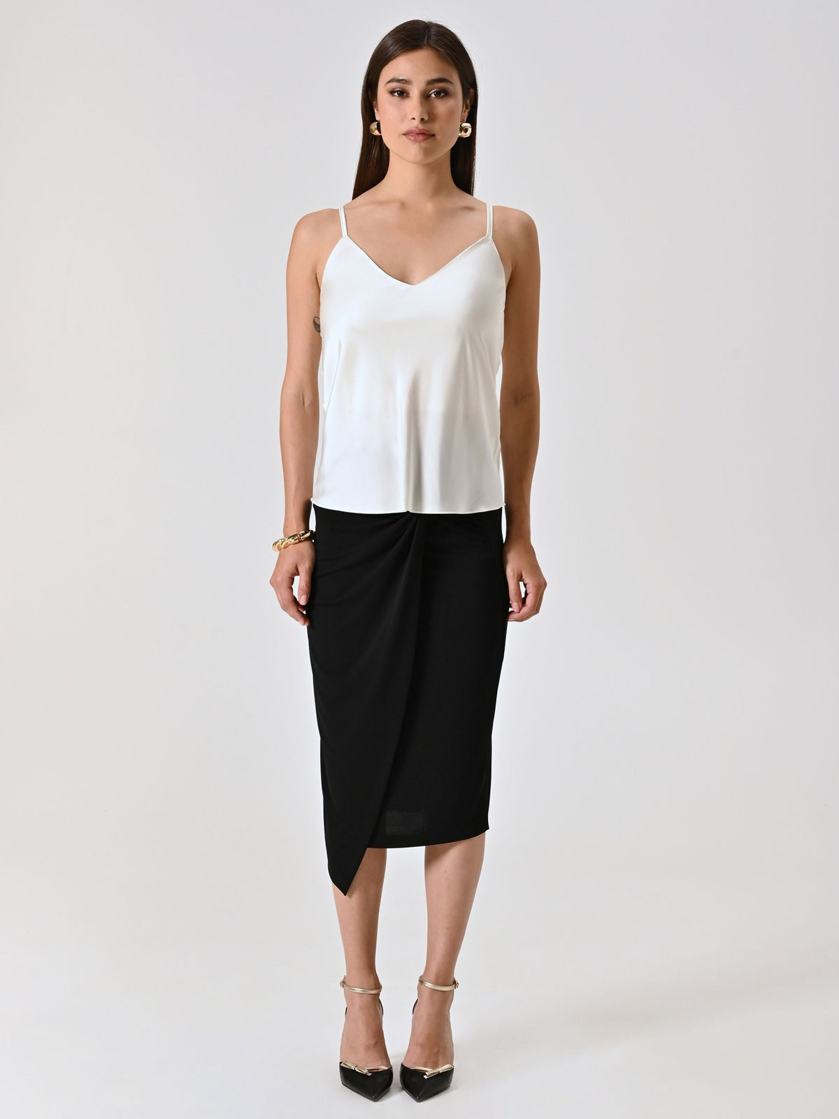 Top Spalline Sottili Bianco