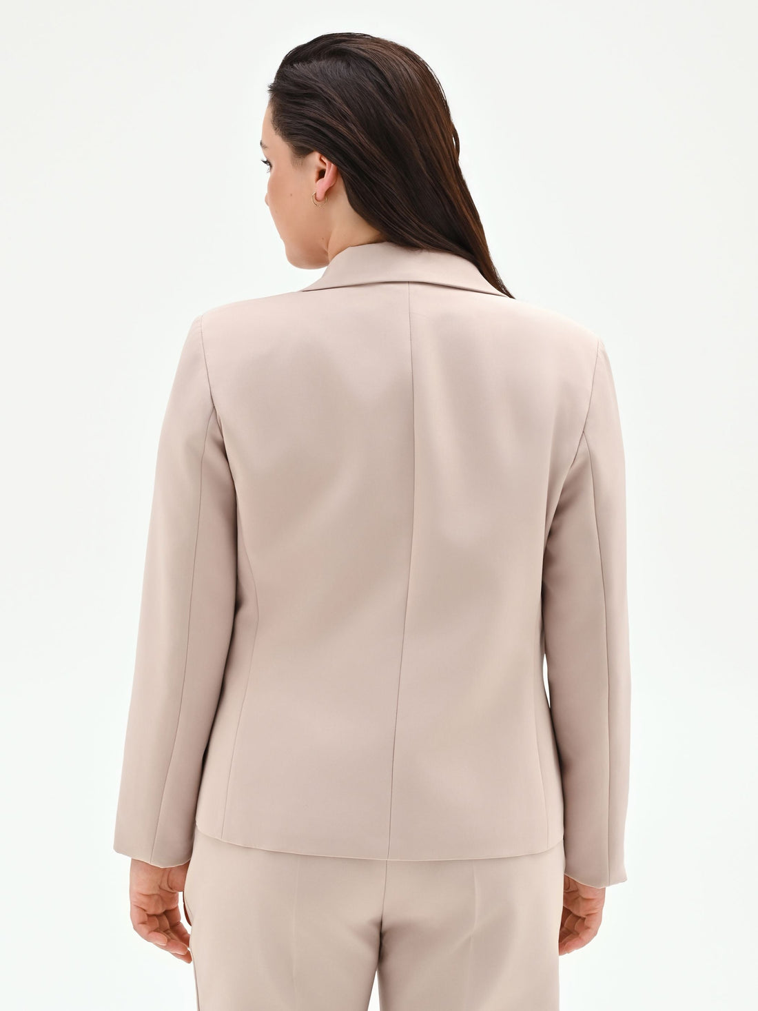 Giacca Curvy monopetto tortora beige in tessuto tecnico