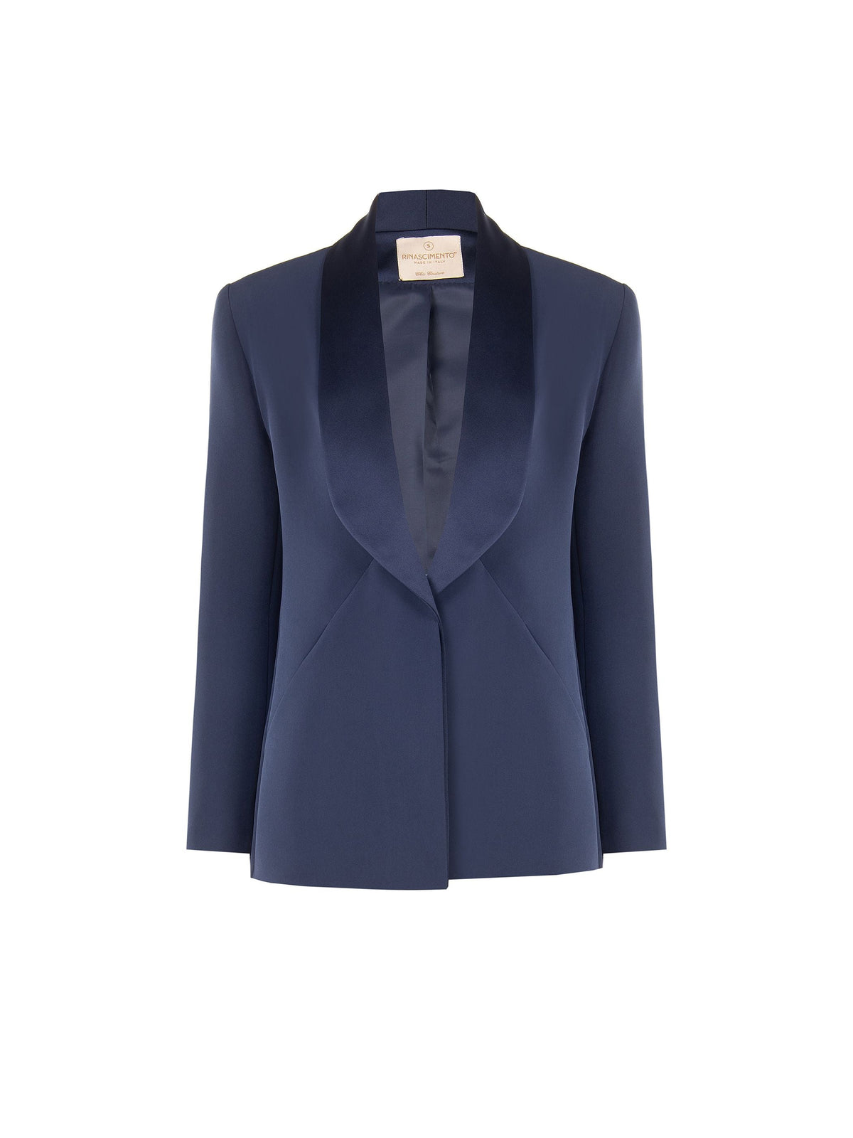 Giacca blu navy con collo a scialle