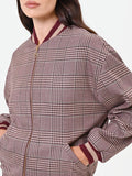 Bomber fantasia check rosso bordeaux