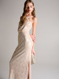 Abito paillettes con scollo all'americana