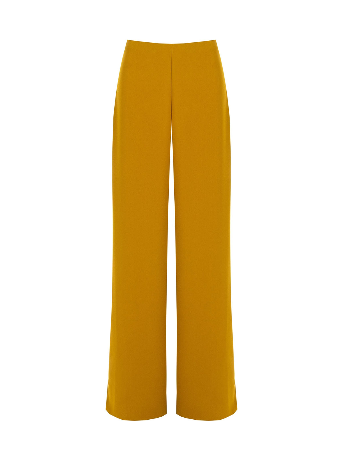Pantalone fluido verde olio a palazzo