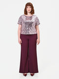 Pantalone Curvy a palazzo cady bordeaux rosso