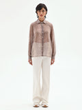 Camicia stampa animalier tortora beige
