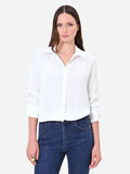 Camicia in raso panna bianco