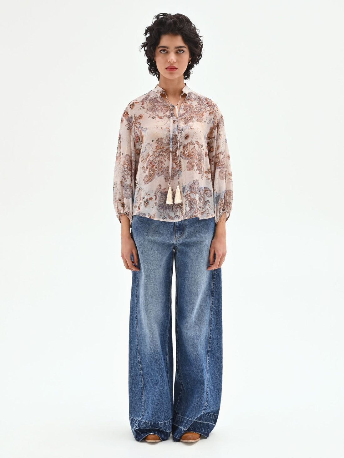 Blusa con stampa paisley