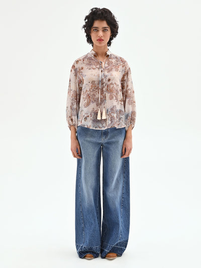 Blusa con stampa paisley