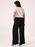 Pantaloni Palazzo Curvy Neri in Cadi