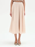 Gonna midi plissettata beige chiaro