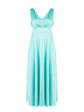 Abito Curvy Lungo Verde Acqua