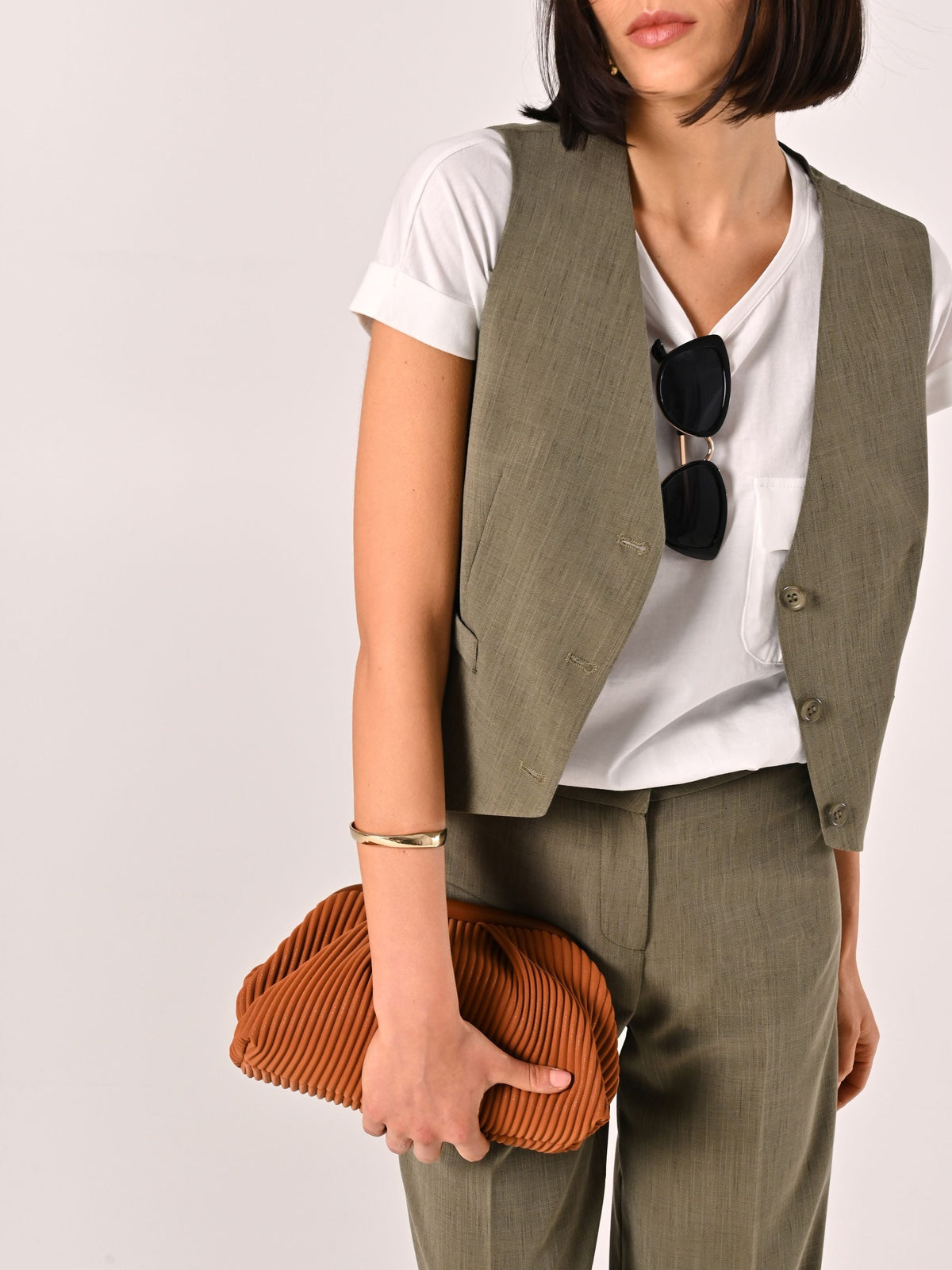 Gilet Verde Militare in Poliviscosa