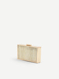 Clutch rigida argento con pavé di strass