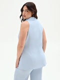 Gilet Curvy cielo azzurro con chiusura a nastro