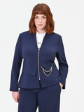 Giacca Curvy  blu navy in scuba crepe