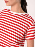 T-Shirt Mariniére a Righe Bianche e Rosse