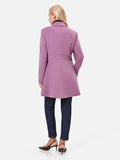Cappotto doppiopetto a corolla rosa antico