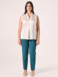 Blusa Curvy in Raso Bianco