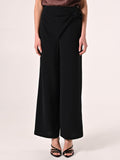 Pantaloni Neri con Nodo effetto Goffrato