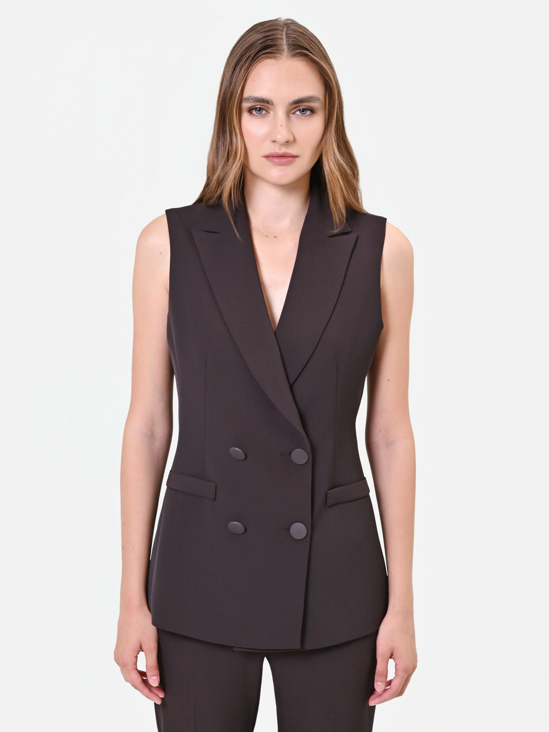 Gilet doppiopetto moro marrone