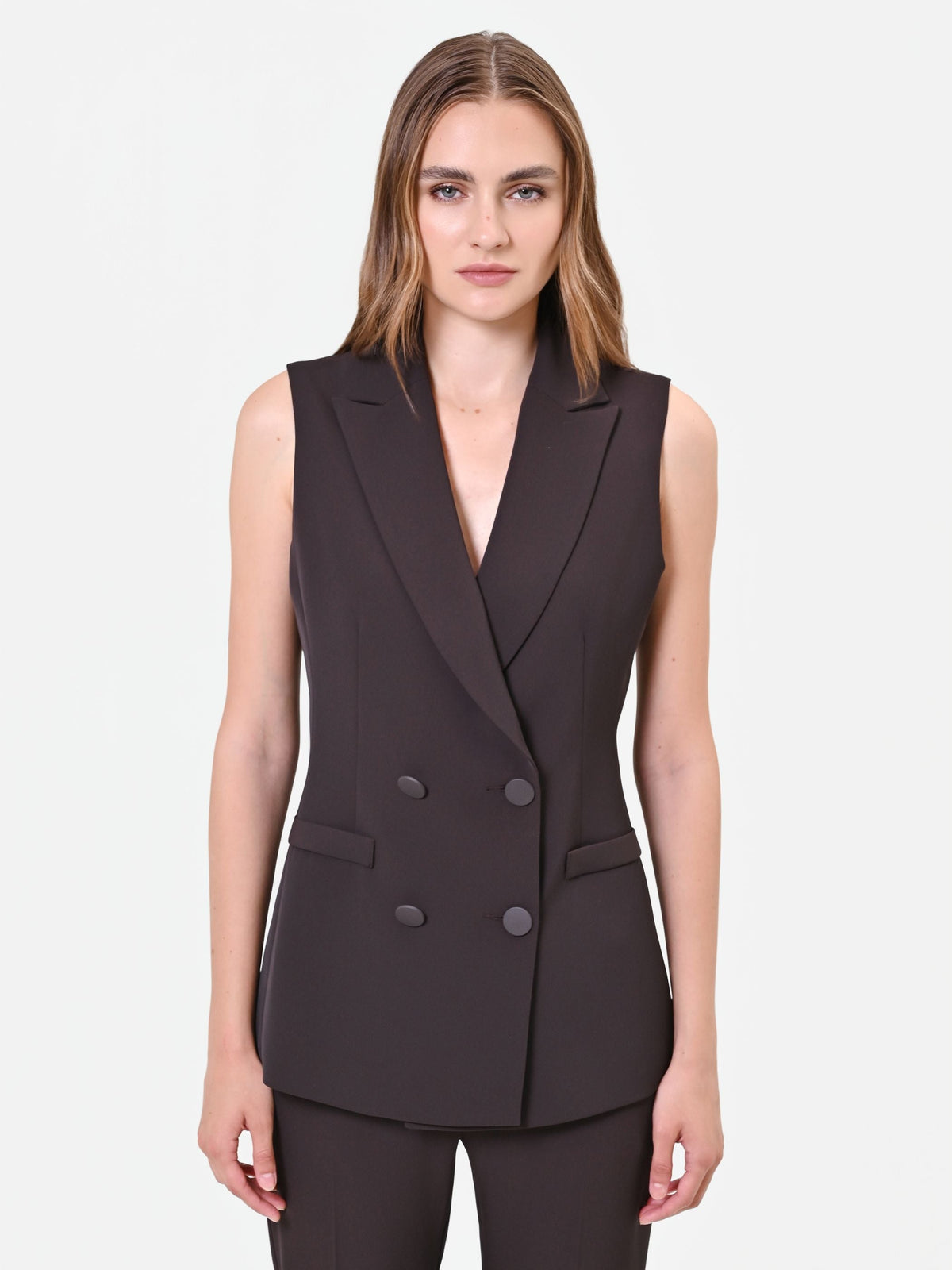 Gilet doppiopetto moro marrone