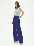 Pantalone a palazzo blu brillante