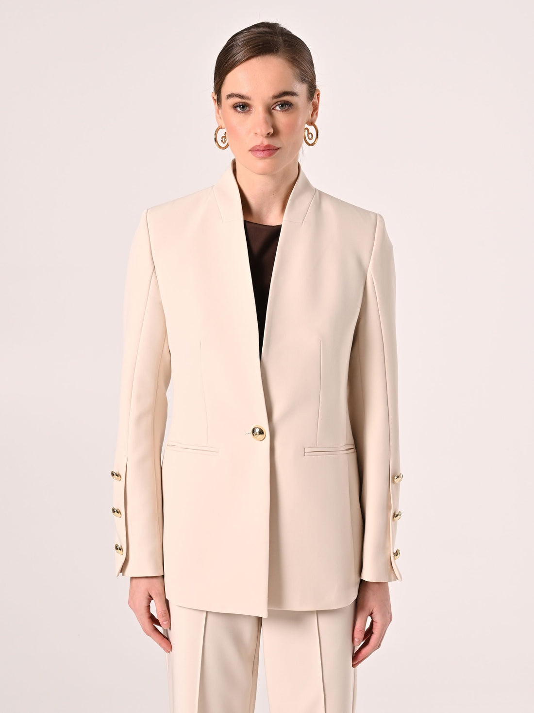 Giacca Beige in Tessuto Tecnico