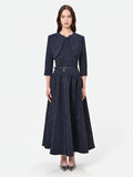Coprispalla blu navy in tessuto jacquard