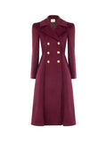 Cappotto svasato doppiopetto bordeaux rosso