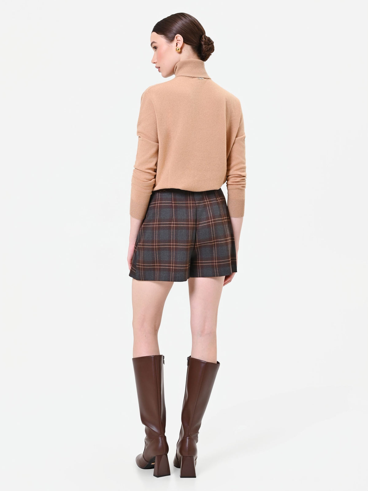 Minigonna scozzese moro marrone