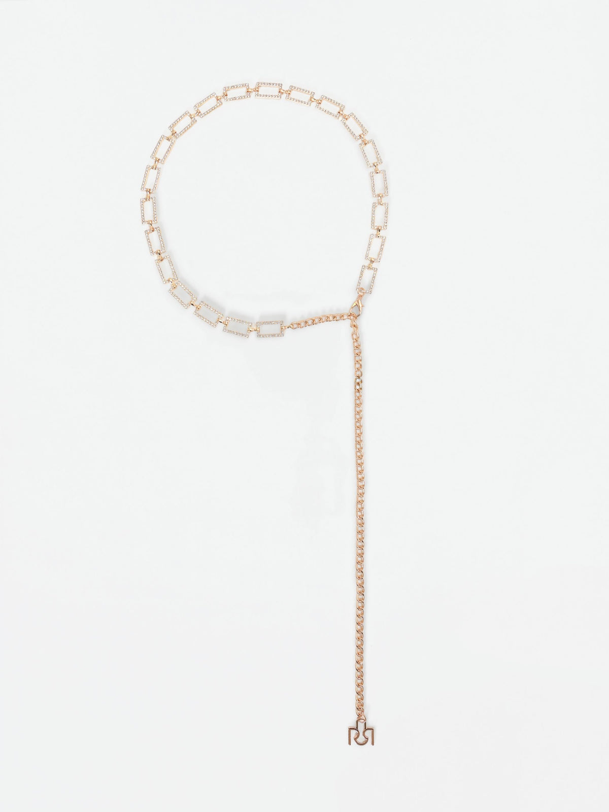 Cintura a catena oro con pavé di strass