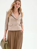 Giacca blazer tortora beige in cotone