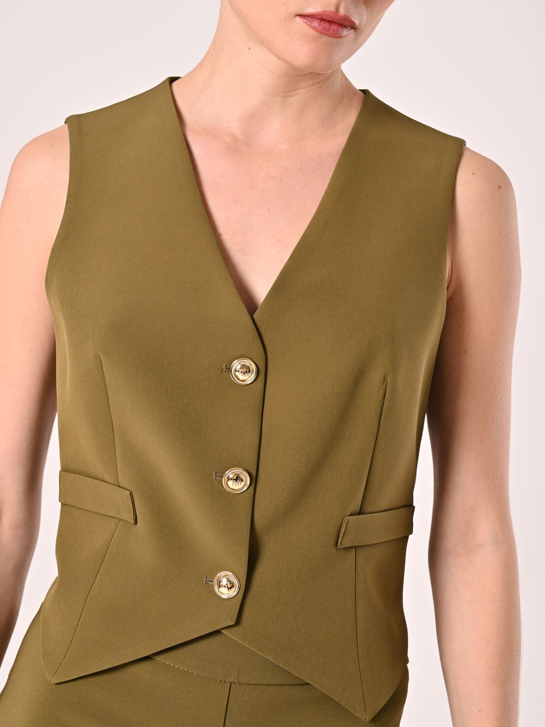 Gilet in Tessuto Tecnico Verde Militare