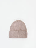 Cappellino beanie tortora beige con paillettes
