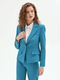 Giacca monobottone in blu ottanio