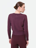 Cardigan girocollo bordeaux rosso in misto viscosa