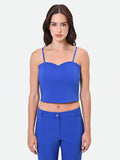 Top bustier crop blu cina