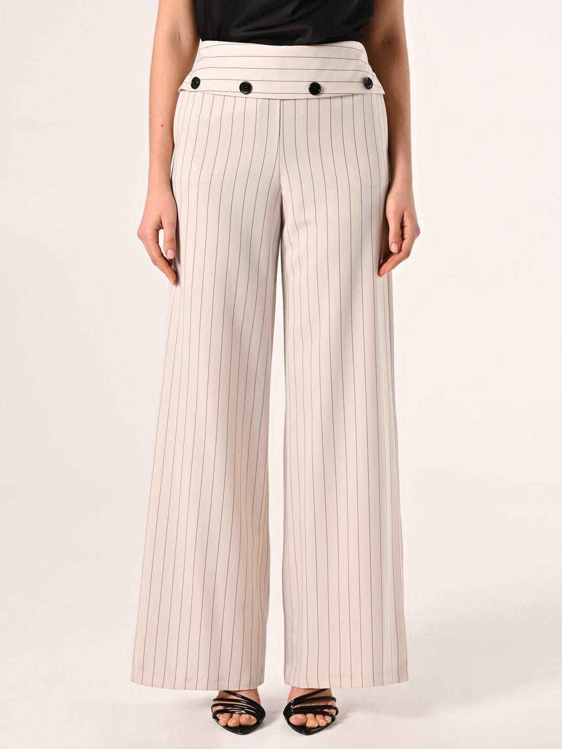Pantaloni Bianchi a Righe Blu