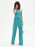 Pantalone Studio a palazzo verde smeraldo