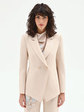 Giacca doppiopetto asimmetrica beige chiaro