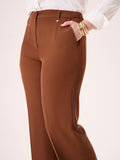 Pantaloni Curvy Ampi Marrone Cioccolato