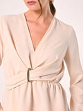 Blusa Beige effetto Goffrato