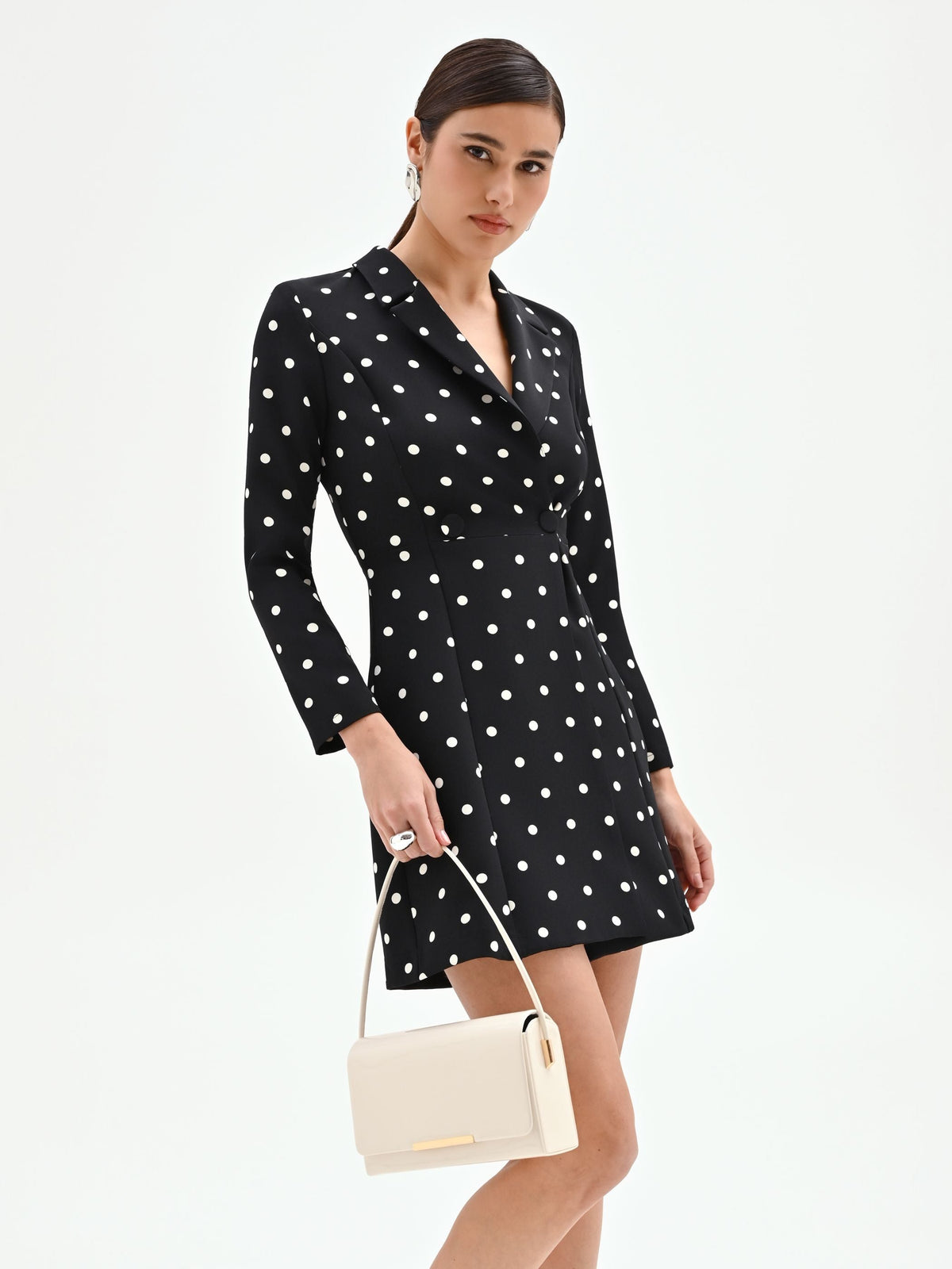 Abito blazer nero a pois