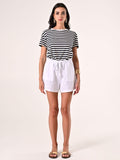 Pantaloni Ampi Corti in Cotone Bianco