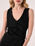 Abito Midi Sottoveste in Raso Nero