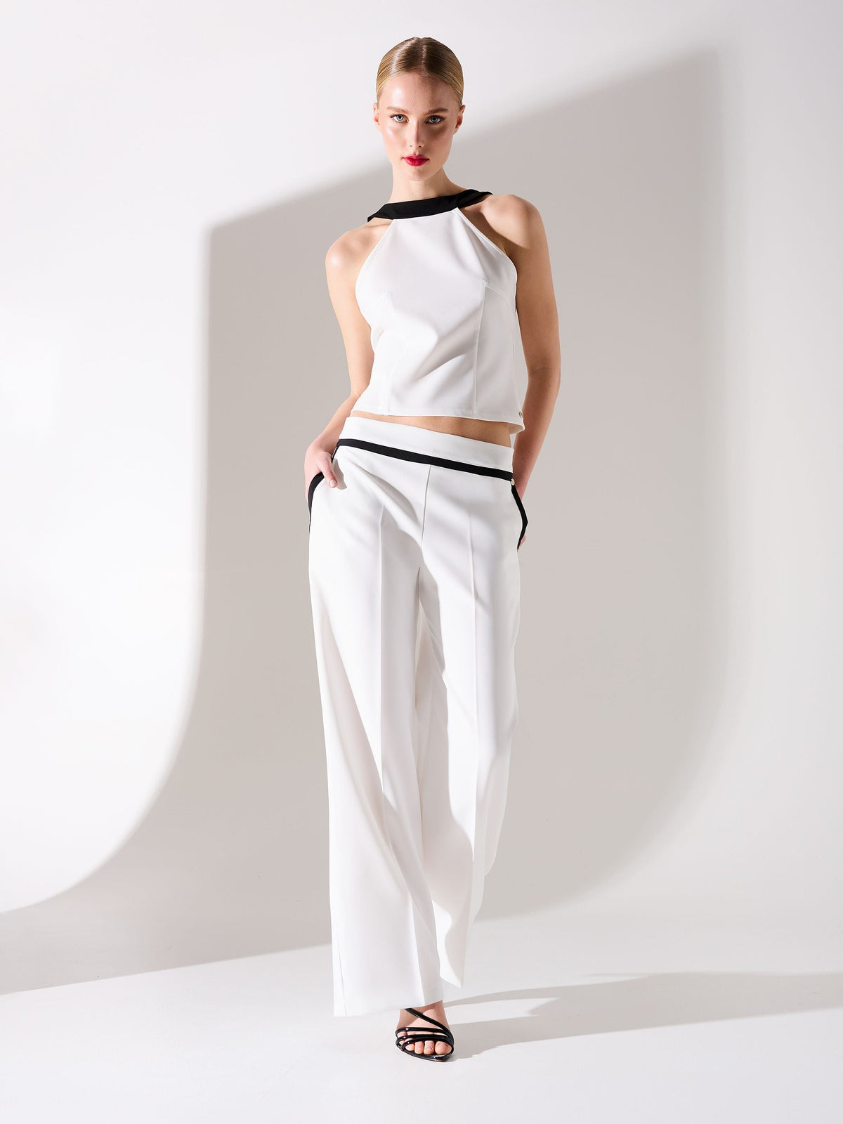 Pantaloni Palazzo Bicolor Black & White