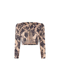 Giacca corta aperta jacquard