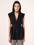 Gilet Nero in Misto Viscosa
